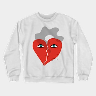 Funny Smoking Broken Heart Pop Art Crewneck Sweatshirt